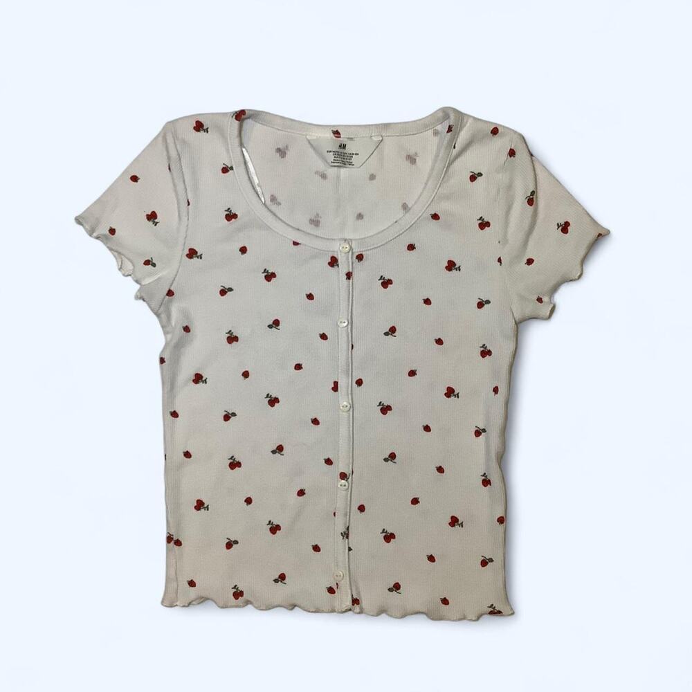 Hm cherry print button up